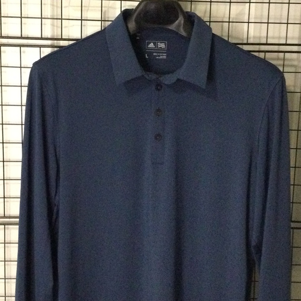 NEW. Adidas light weight, long sleeves polo shirt.